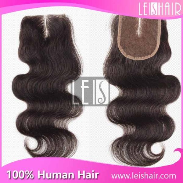 Quality top grade virgin brazilian middle parting body wave lace closure for sale
