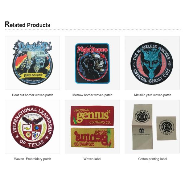 Polyester Woven Logo Patch Paper Coating Custom Logo For Jacket Cloth