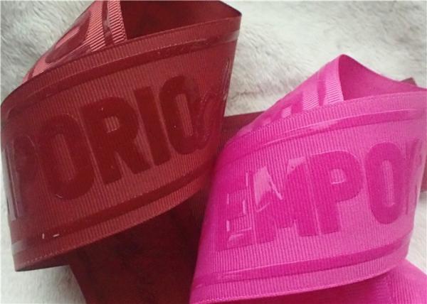 Quality Shiny Transparent Silicon Logo Screen Printing Label In Coloful Polyester Thread Ribbon for sale