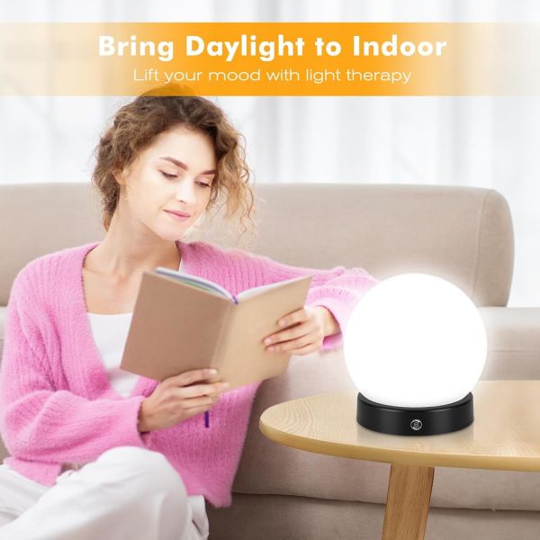 Dimmable SAD Therapy Lamp 10000 Lux Daylight Therapy Light with 2700K-6000K Adjustable Color Temperature