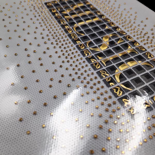 Music Letter Logo Bling Iron On Patches One Side Design With Black Base Color