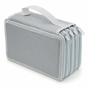 China Portable Oxford Zipper Pencil Bag 72 Slots Colored Pencil Case Organizer Black on sale