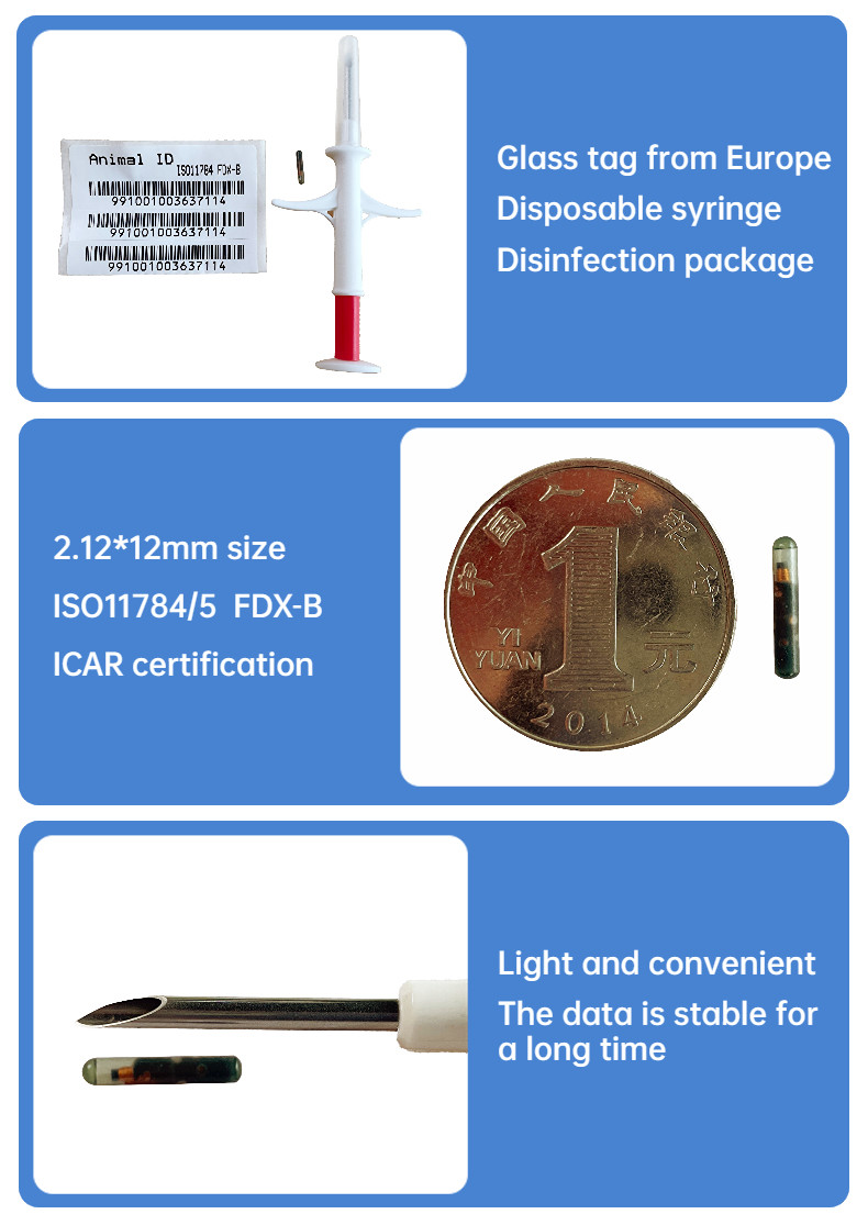 ISO Transponder Microchip 134.2KHz Pet Tracking Microchip FDX-B Animal Microchip Syringe