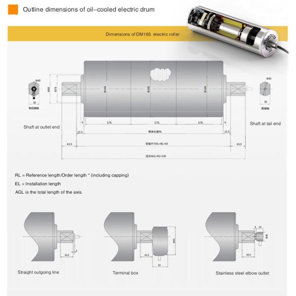Ф165 AC Conveyor Belt Drum Motor Electric Roller For High-Load Belt Conveyor Equipment