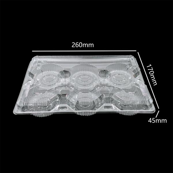 Custom Food Grade PET Clamshell Egg Tart Packaging 2-Pack