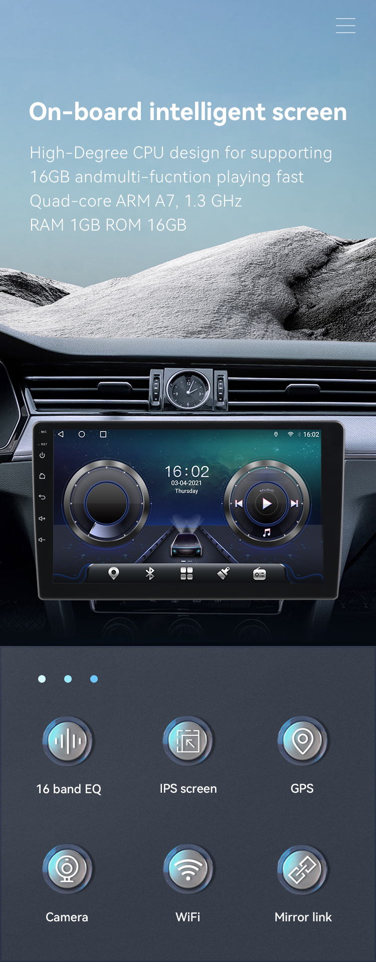 Android 9" 1+16G 4 Core for Toyota Corolla 2007-2013 Car Audio MP5 Player with BT WIFI Mirror Link