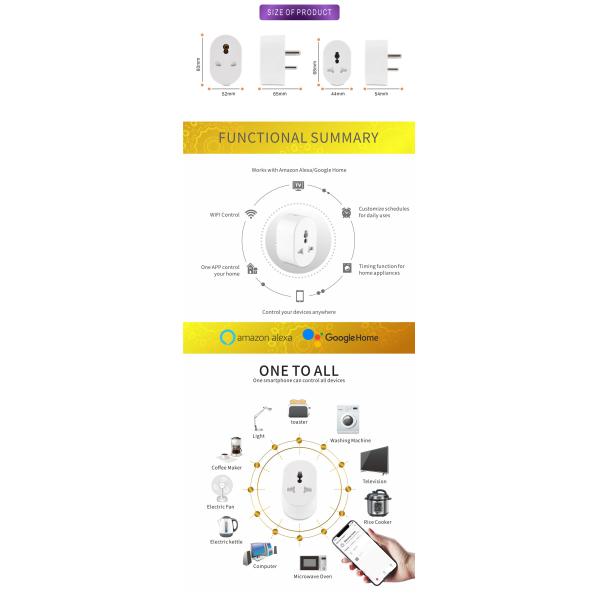 Indian 16A Multifunctional Socket Smart WiFi Plug