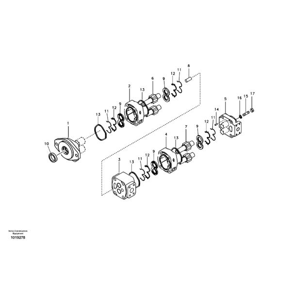 VOE 14543168 For Volvo Excavator Hydraulic Gear Pump EC700B EC700C L EC700C LD Pilot Pump Assembly