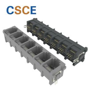Buy cheap 5525 Series 6P6C 180 Degrees RJ11 Modular Jack 1x7Port With Hook Insert Vertically Phone Jack product