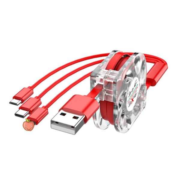 Quality Iphone mobile 3 In 1 Retractable Charging Cable Charger Cord Custom Made USB Cables for sale