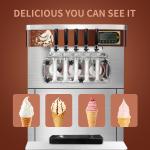 21L Capacity Soft Serve Ice Cream Machine 5 Flavors Automatic Yogurt Icecream