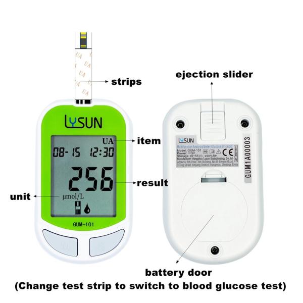 Professional Machine Glucose Uric Acid Analysis Meter