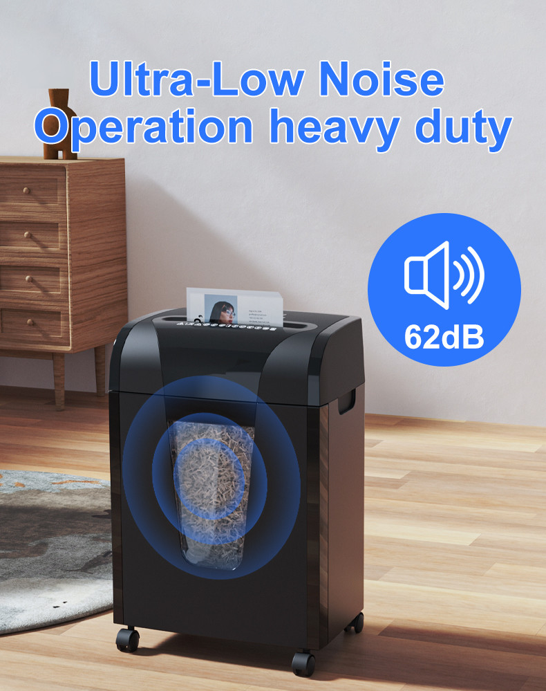 Auto Reverse P5 high Security Heavy Duty Paper Shredder Noise Level 60dB C261P-10 with 20L bin