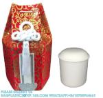 Japanese Funeral Wooden Urn Bone Box And Bag With Flower Pattern Funeral