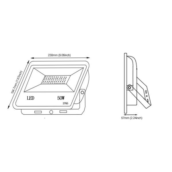 SMD5730 50W LED Flood Light Super Bright With Aluminum Shell