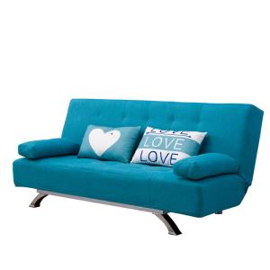 China Lightweight Blue Fabric Foldable Sofa Bed For Home on sale