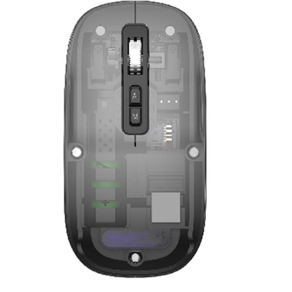 2.4G Wireless And Bluetooth AI Mouse Offers Adjustable DPI Settings 800/1200/1600 Transparent Silver Grey