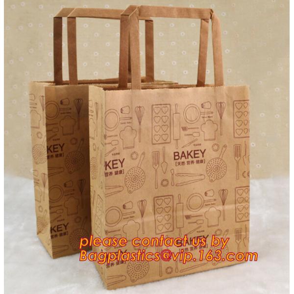 wholesale bread paper bag for customer blank paper bag,greaseproof printed bakery bread packaging plastic paper bags wit