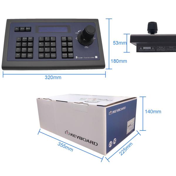 Quality PelcoD PelcoP VISCA PTZ Keyboard Controller 3D Joystick for sale
