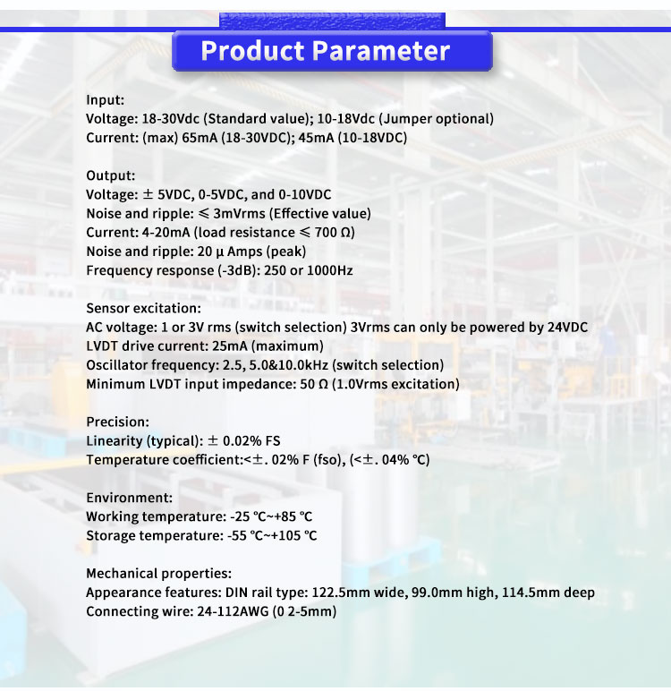 LED Display Screen Supports LVDT RVDT 4 5 6 Line Displacement Sensor Signal Regulator