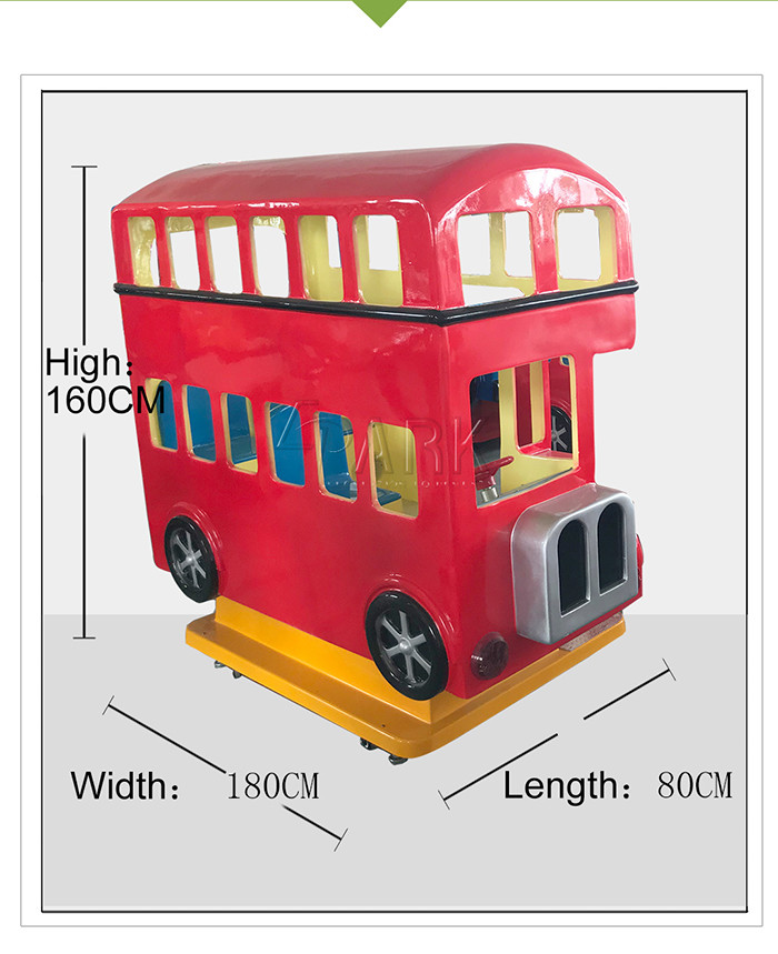 Amusement Park Equipment 3 Seat London Bus Kiddy Ride Game Machine