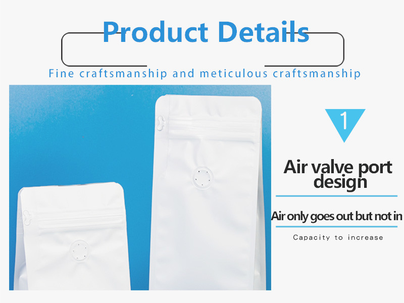 Empty Raw Coffee Bean Bags Packaging Vmpet Composite Square Bottom Bag One Way Air Valve