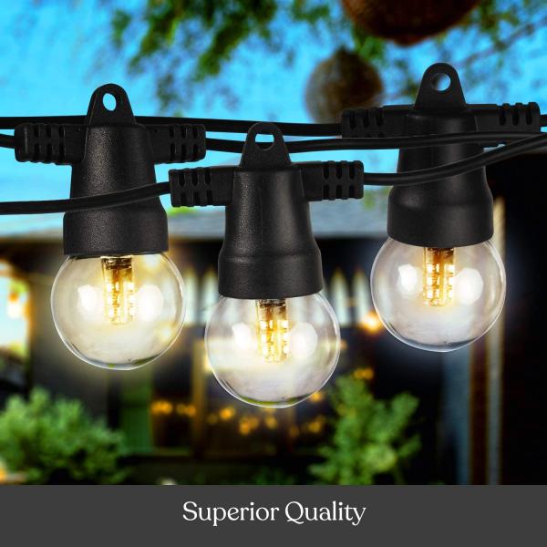 Waterproof Solar Bistro 27Ft G40 LED Outdoor String Lights