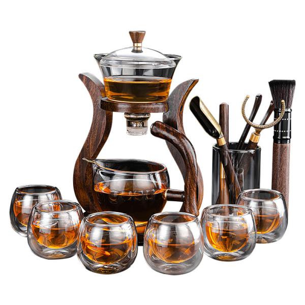 Quality Bamboo Stand Borosilicate Glass Tea Infuser Cup for sale