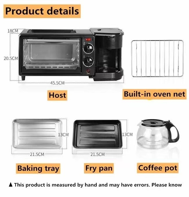 Multipurpose Oven/ Coffee / Frying Pan 3-in-1 Breakfast Maker Machine