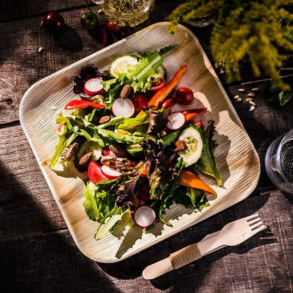 Disposable Biodegradable 6 8 10 Palm Leaf Square Plates
