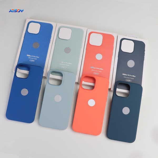 Quality Official With Logo Magnetic Liquid Silicon Mobile Cover Soft Microfiber for iPhone for sale