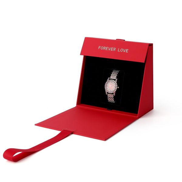 Triangle Jewelry Box Valentines Day Watch Display Gift Storage Hand Held Design With Ribbon Handle