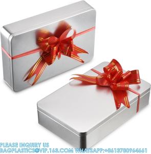 8.5 By 5.3 By 1.9 Inch Silver Rectangular Empty Tin Box Containers, Gift, Jewelery And Storage Tin Kit, Home Organizer