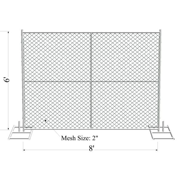 6' x 8' “Charming Baby” temporary chain link fence panels Outer Pipes1.4"(35mm ) tube Mesh 45mmx45mm high security