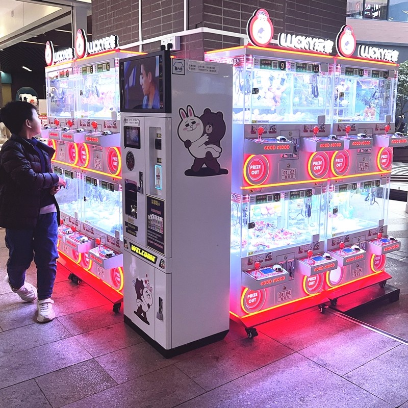 Smaller Size 2 Players Crane Plush Machine Mini Claw Doll Machine Crane Claw Machine Kits For Sales