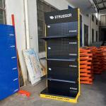 Factory custom color size grey hole back board grocery store shelf outdoor