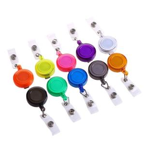 China Deyi Round Retractable Badge Reel Colorful Badge Holder Retractable Clip Nurse Teacher Office Supplies on sale