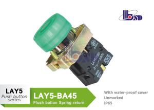 Buy cheap LAY5（XB2）-BP31 green color spring return flat button push button swithes，With water-proof cover,Unmarked,IP65 product