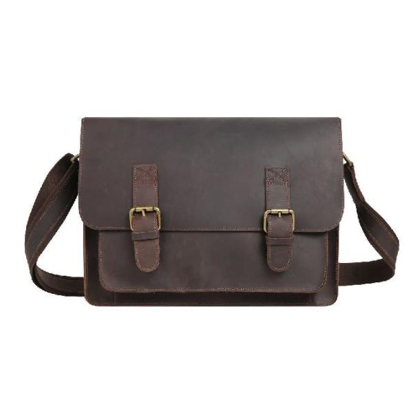 Quality Brown Retro First Layer Cowhide Satchel Shoulder Bag for sale