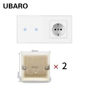Buy cheap EU Standard Wall Mounted Switch Socket Combo with Tempered Glass Panel product