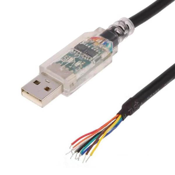 Quality Industrial Custom Wire Harness RS-422 Serial Protocol Cable USB-RS422-WE-1800-BT To Half-Stripped Wire for sale