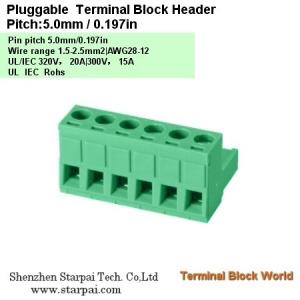Buy cheap Plug-Terminal Block Head vertical connect wire Pitch:5.08mm / 0.2 in product