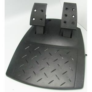 Black Wired USB Force Feedback Steering Wheel And Pedals For Computer