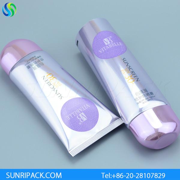60g sunscreen cosmetic tubes, high shiny silver laminated tubes, empty plastic