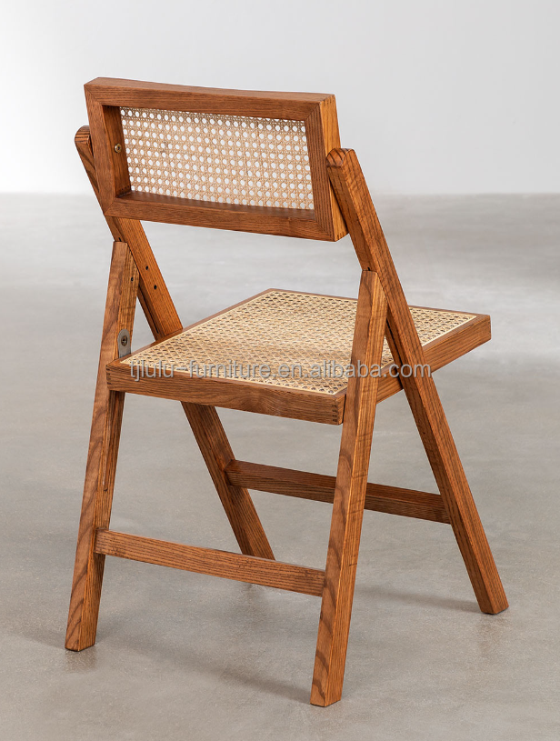 Modern Wood Chair Natural Rattan Solid Wood Folding Chair For Events With And Mail Packing Y