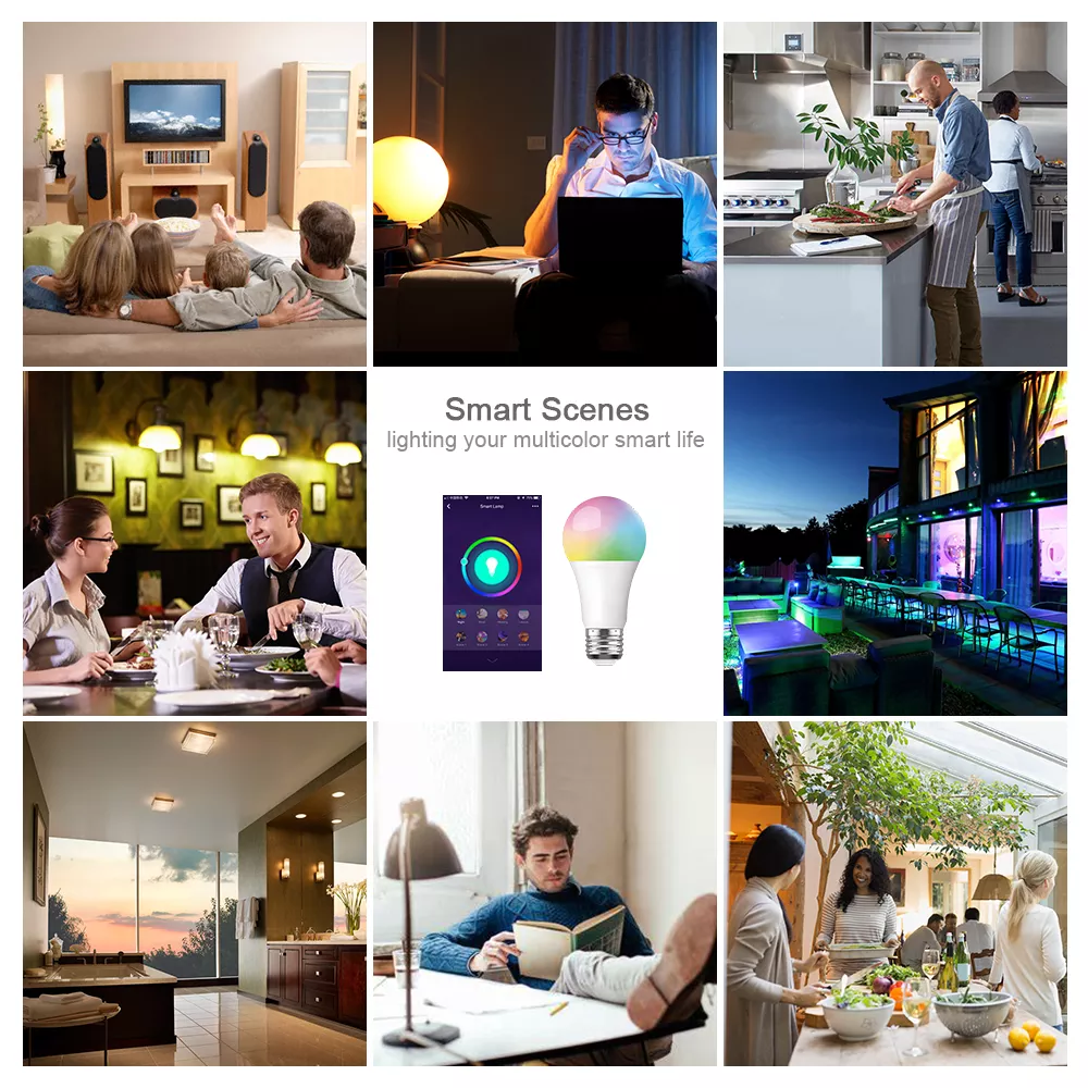 E27 E26 B22 Smart Bulb Alexa 810lm Color Changing Light Bulb