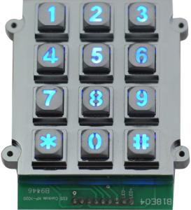 Buy cheap Ruggedized Backlit 12 Keys Keypad Vandal Resistant Keypad Dot Matrix product