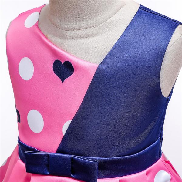 New Arrival Pink Wave Point Heart-Shaped Flower Girl Dress Disfraz Christmas Dress Disfraz Girl Dress Christmas Clothes
