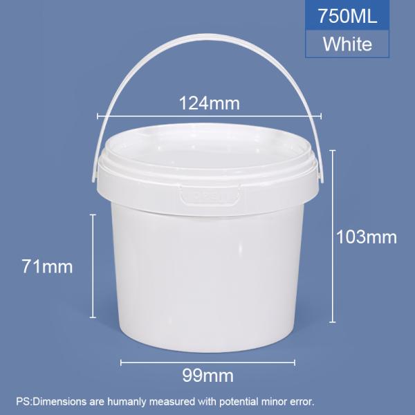 300ml 5 liter IML Customized Plastic Bucket With Lid For Honey Cookie Yogurt Butter Sauces