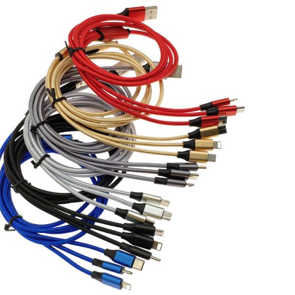 Quality New Style 3 In 1 Fabric Braided 2A Fast Charging USB Data Cable USB Charging Cable For Computer, Mobile Phone,Computer for sale